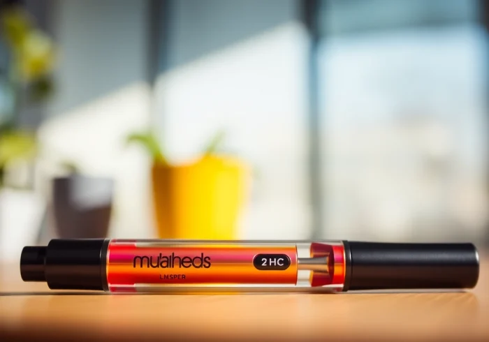 Experience the quality of Muha Meds 2g THC disposable vape pen showcasing its unique design and vibrant colors.