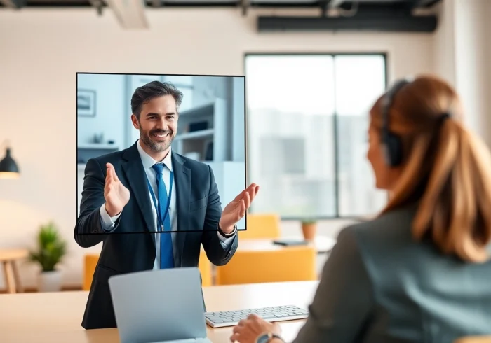 Hire a virtual assistant for real estate leads with a productive professional on a video call in their office.