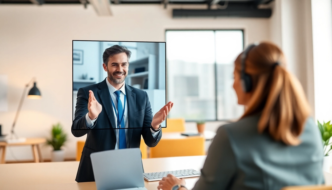 Hire a virtual assistant for real estate leads with a productive professional on a video call in their office.