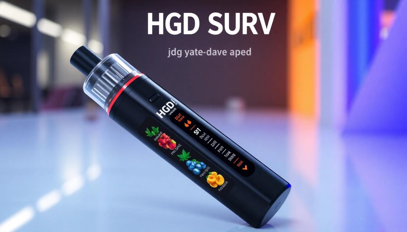 Discover hqd surv kaufen with a sleek HQD Surv vape pen showcasing multiple flavor options in a vibrant display.