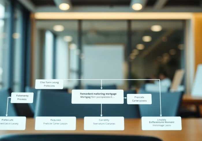 Visual representation of the mortgage process for lenders through a detailed flowchart.