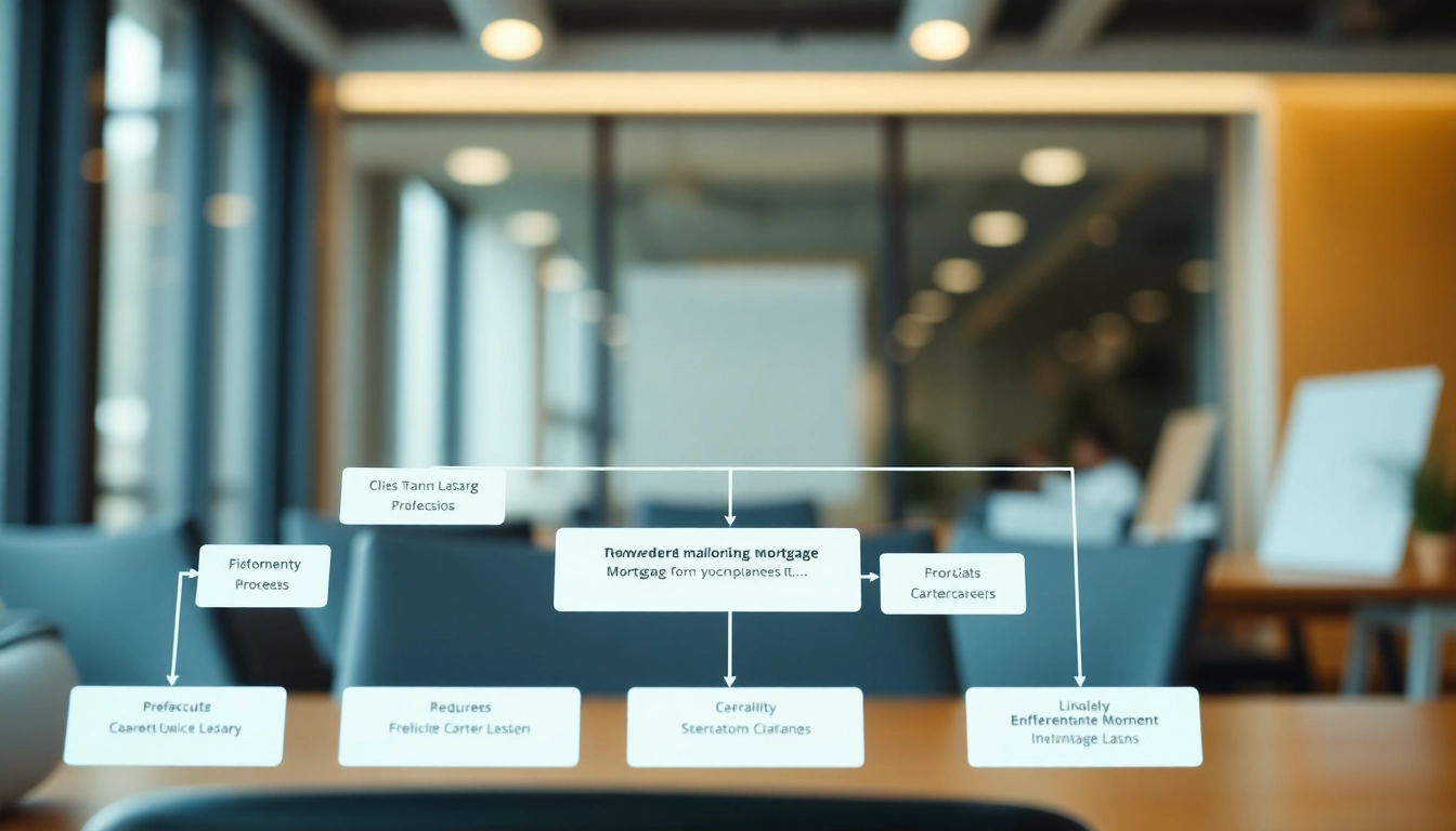 Visual representation of the mortgage process for lenders through a detailed flowchart.