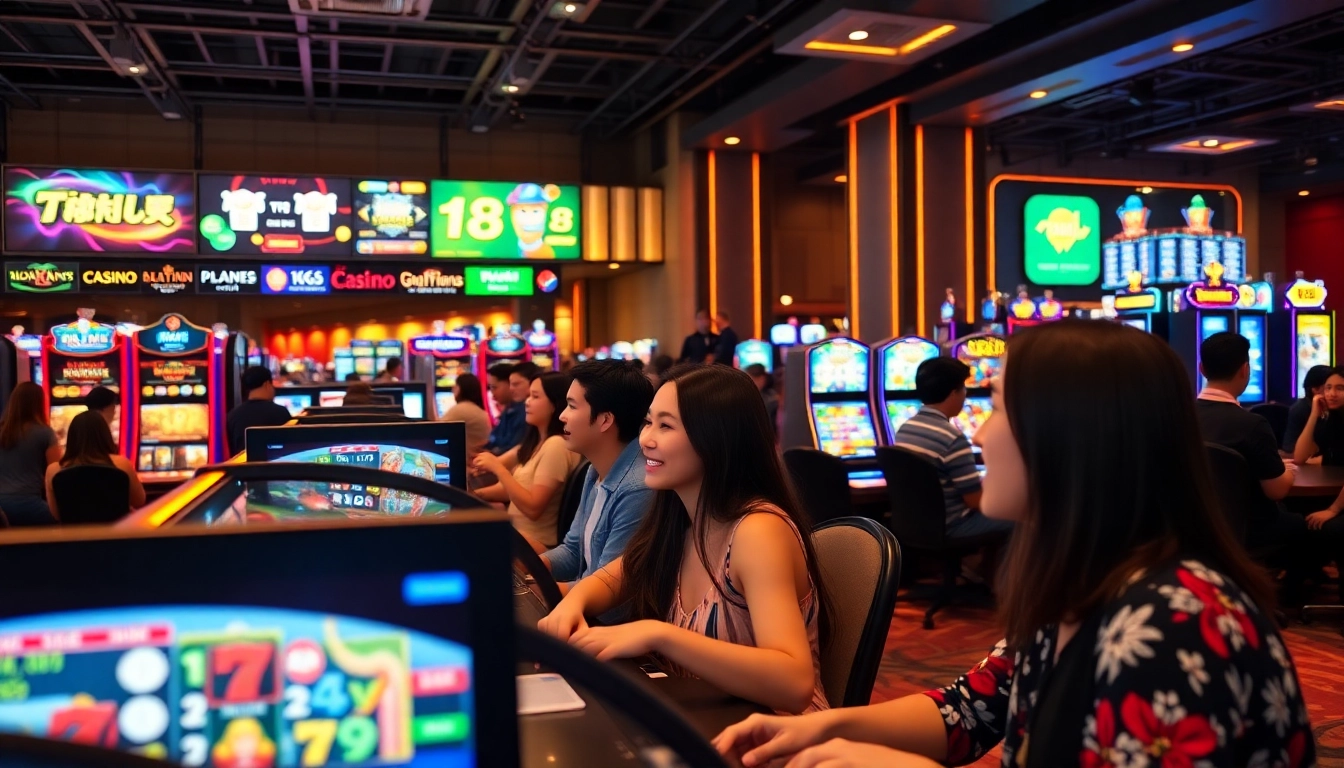 Experience สล็อต168 gaming excitement with diverse players immersed in vibrant online casino games.