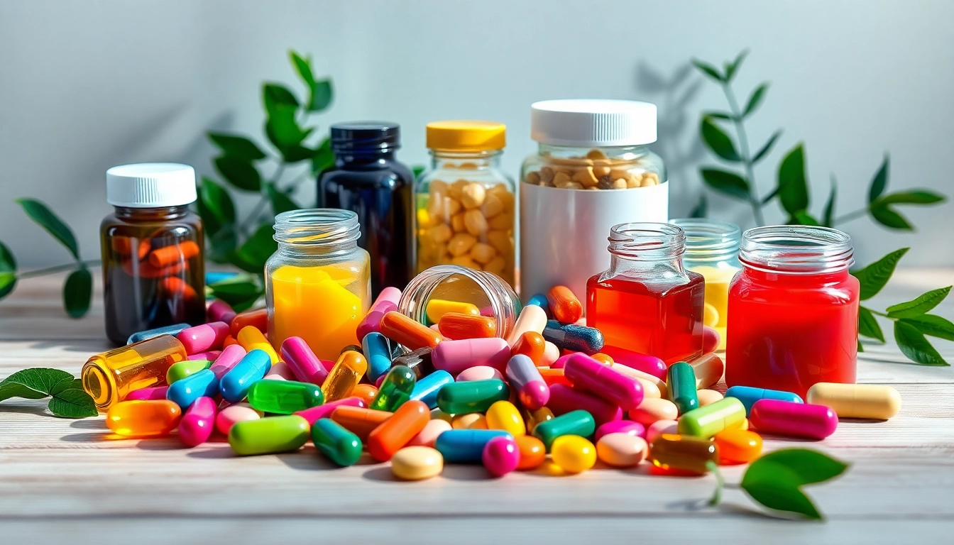 Boost your health with vibrant dietary supplements featuring colorful capsules and tablets.