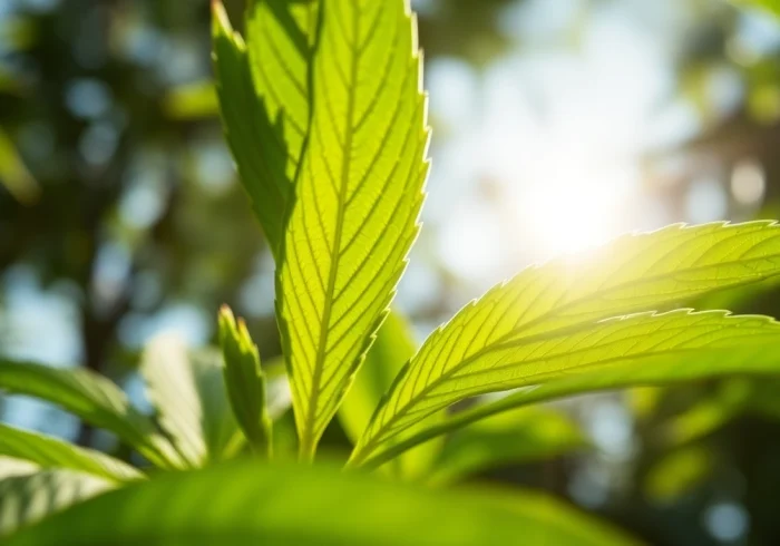 Harvesting CBD tobacco leaves, emphasizing their rich green color and texture for wellness applications.