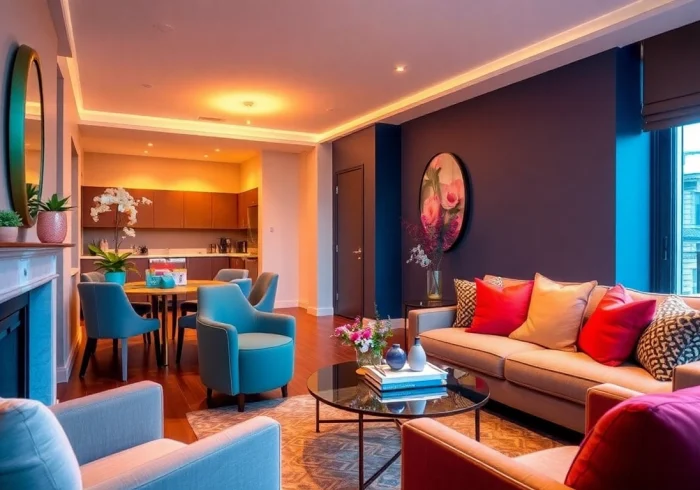 Experience the inviting atmosphere of the Bloomsbury Residences with stylish decor and comfortable furnishings.