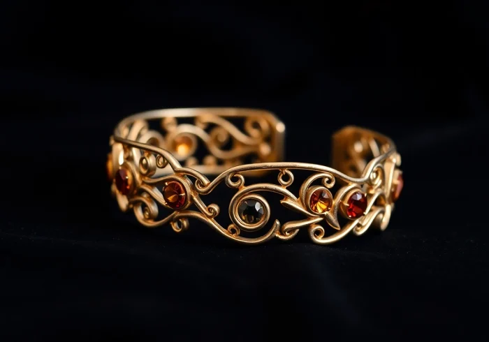 Showcase a cuff bracelet, emphasizing its design with More Information about its suitability for various occasions.