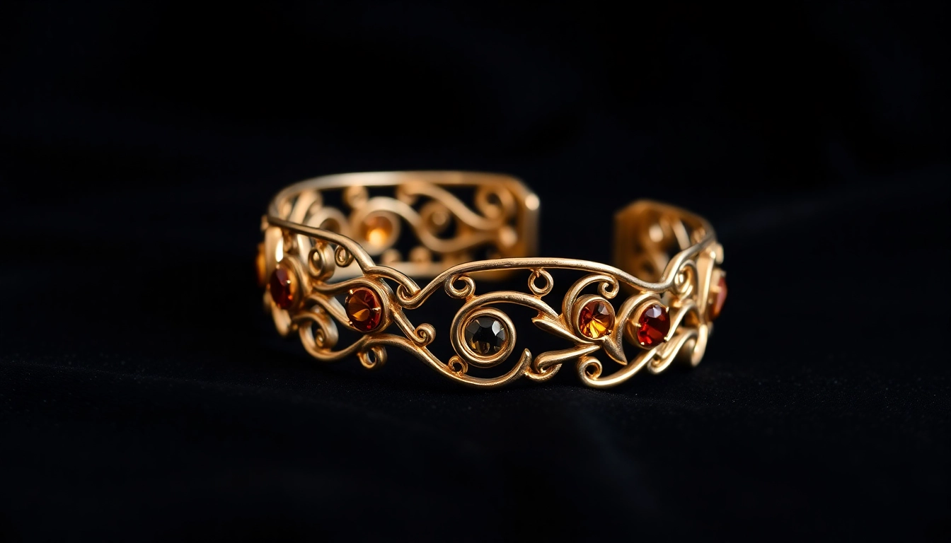 Showcase a cuff bracelet, emphasizing its design with More Information about its suitability for various occasions.