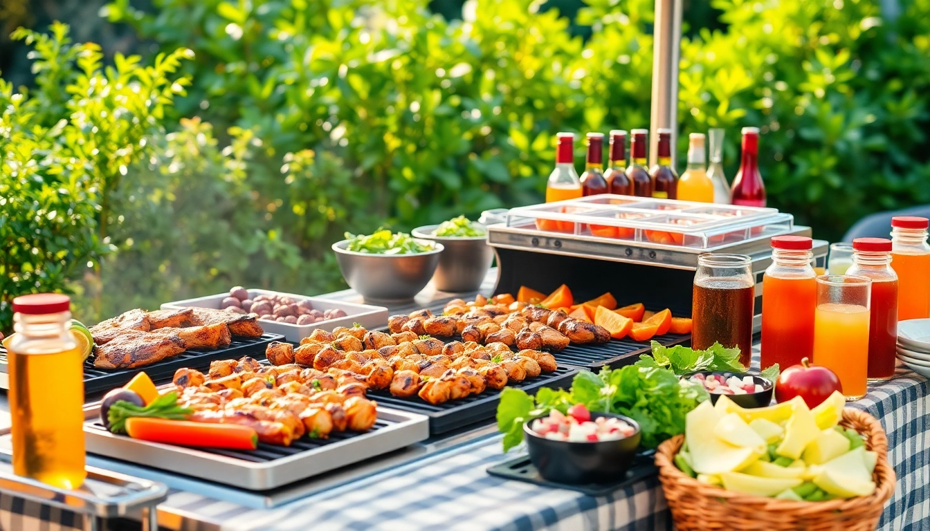 Indulge in delicious offerings from a Caterer für Grillbuffet und BBQ in Berlin at a lively outdoor event.